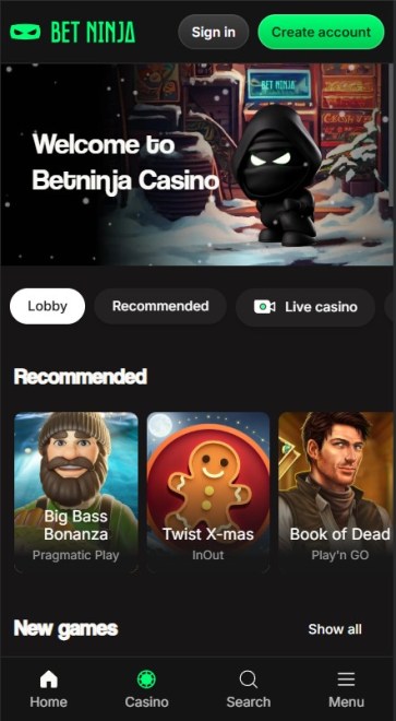 BetNinja strona główna 