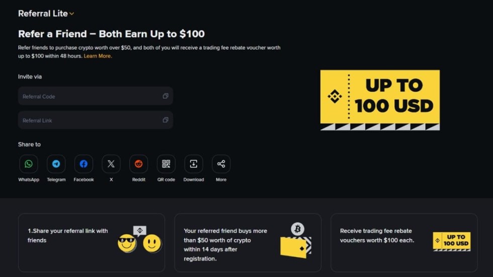 Binance Referral - ชวนเพื่อนเทรด Binance รับค่าคอมฯ สูงสุด 50%