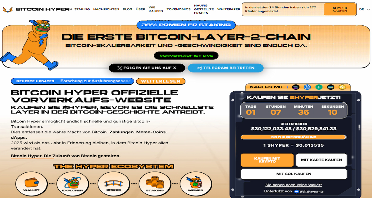 Bitcoin Hyper ($HYPER): Was ist passiert und warum du es beachten solltest
