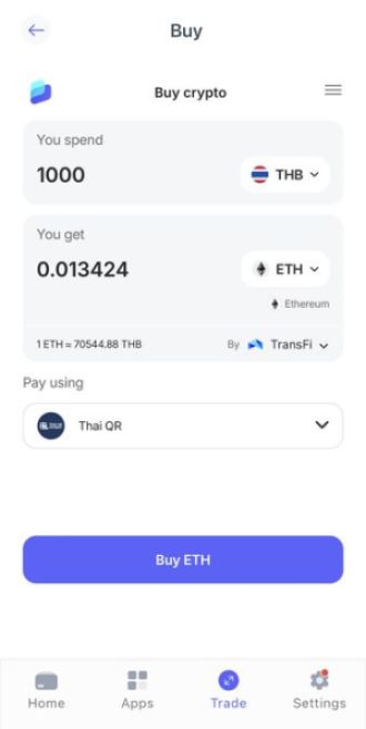 สาธิตวิธีซื้อ ETH บน Best Wallet