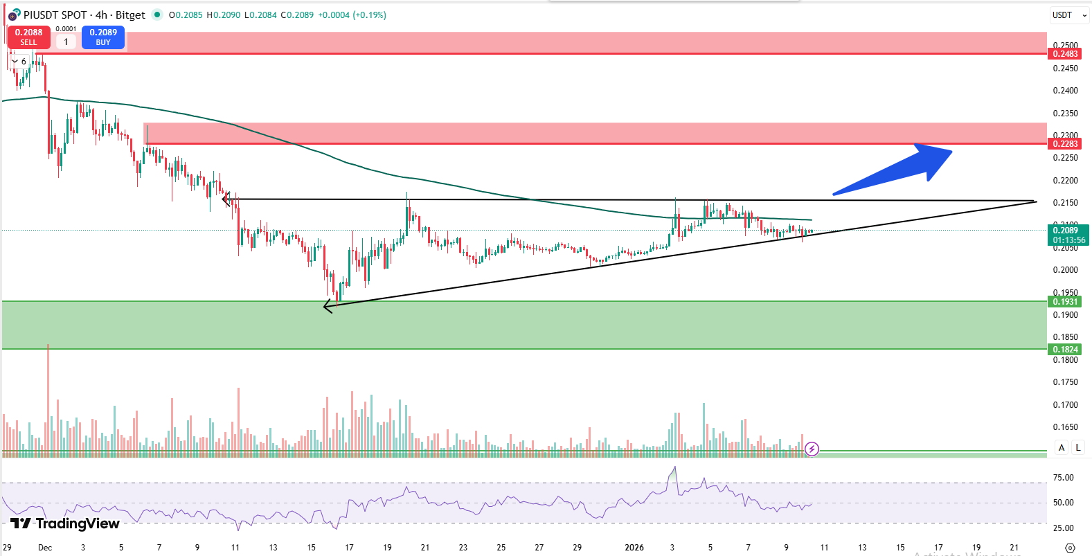 短期チャートから見るパイネットワーク 価格の行方