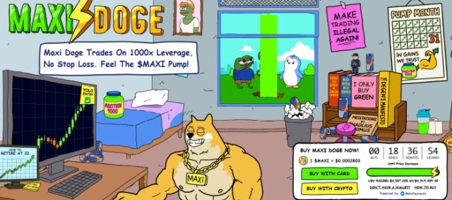 Maxi Doge's presale price.