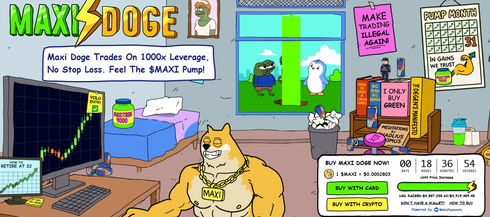 Maxi Doge's presale price.