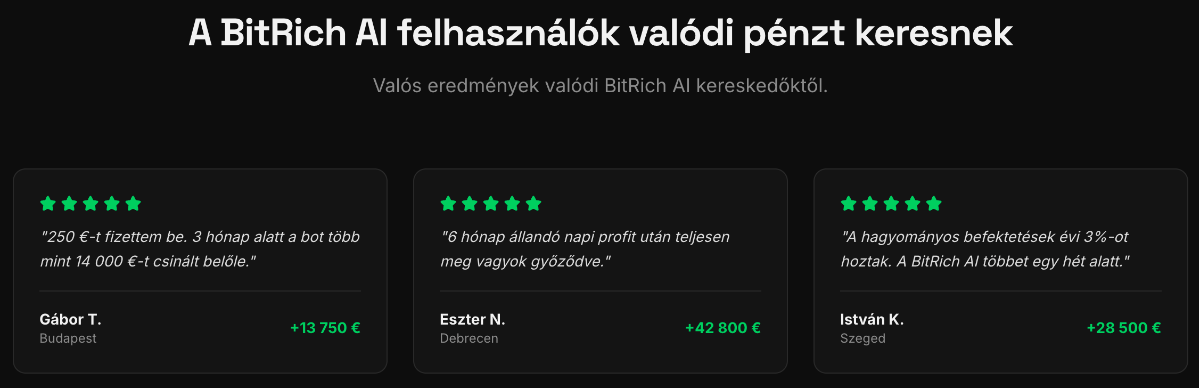 A BitRich AI felhasználók valódi pénzt keresnek
