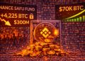 Binance SAFU Fund Adds 4,225 Bitcoin ($300M) As Price Reclaims $70K Level