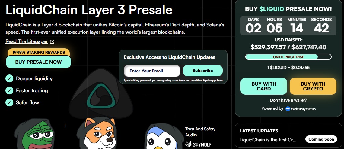 Binance’s SAFU Fund Added $233M in Bitcoin as LiquidChain’s Presale Gains Traction