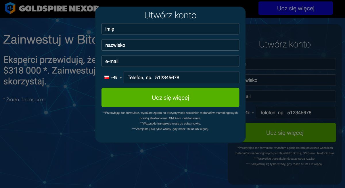 Zarejestruj się w CA Goldspire Nexor