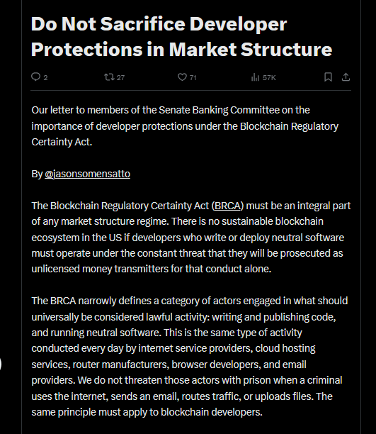 Crypto Lobby Group Sounds Alarm Over Senate’s Crypto Bill Threat