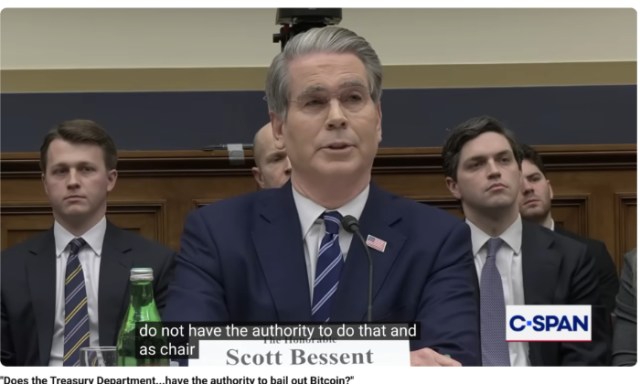 Bessent answers question about treasury power.