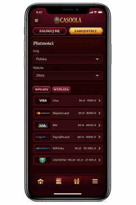 Intuicyjny wybór płatności w przeglądarkowej wersji mobile w tym blik w Casoola