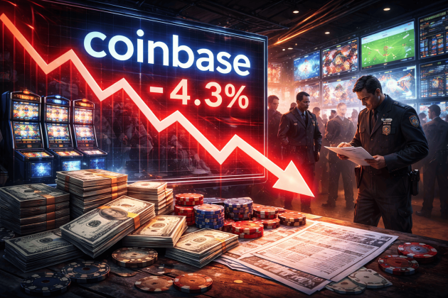 L'action Coinbase chute de 4,3 % alors que le régulateur des jeux du Nevada cible les contrats de paris sportifs non autorisés