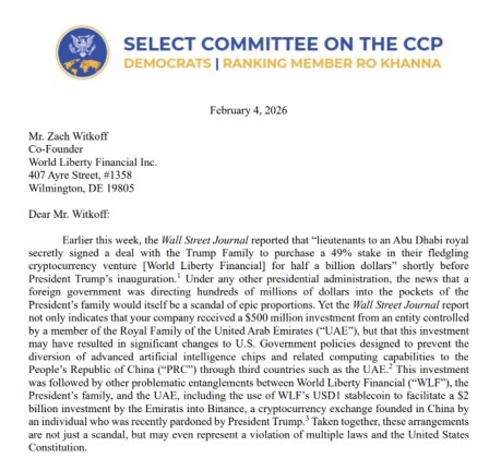 Letter about concerns regarding deals and political influence.