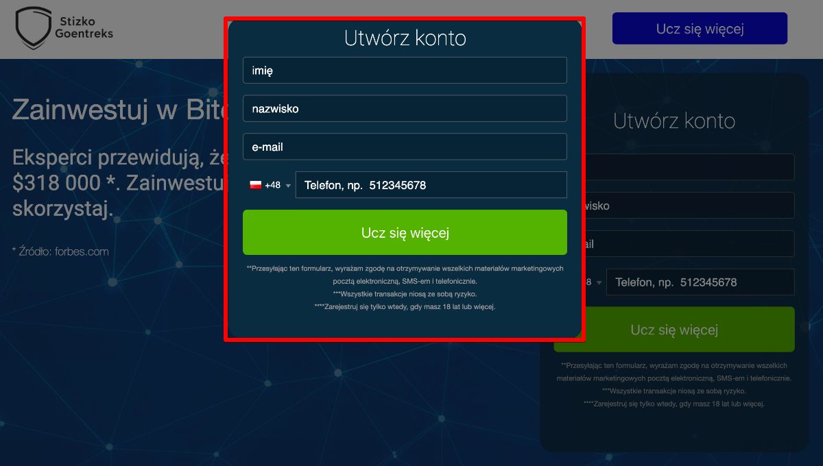 zarejestruj się w Stizko Geontreks