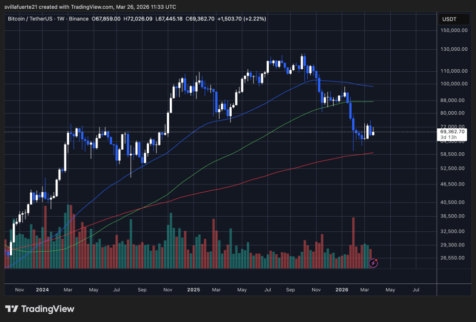 BTC consolidates around critical level | Source: BTCUSDT chart on TradingView