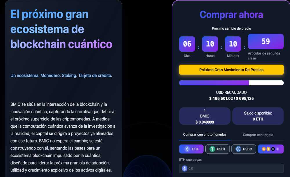 BMIC token es una de las criptos que podrían subir más que Bitcoin en el corto plazo