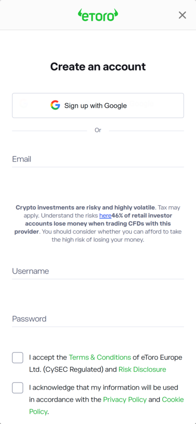 etoro giełda rejestracja