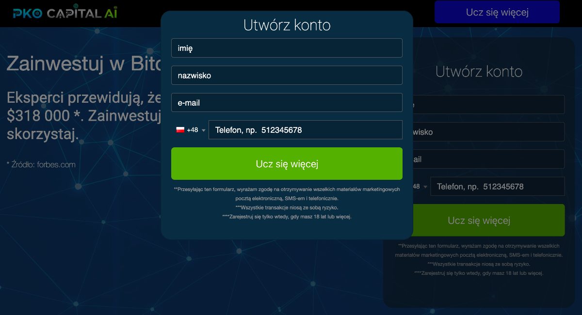 zarejestruj się w PKO Capital AI