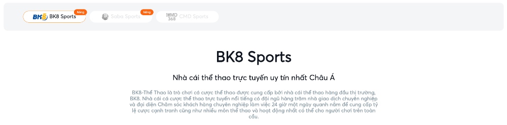 Sảnh cá cược bk8