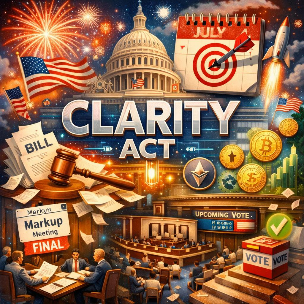 July 4 Target Set For CLARITY Act: Last Markup This Month, Floor Vote In June