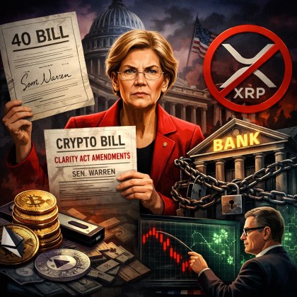 Warren Files 40 CLARITY Act Amendments To Keep XRP Out of US Banking System, Expert Reveals