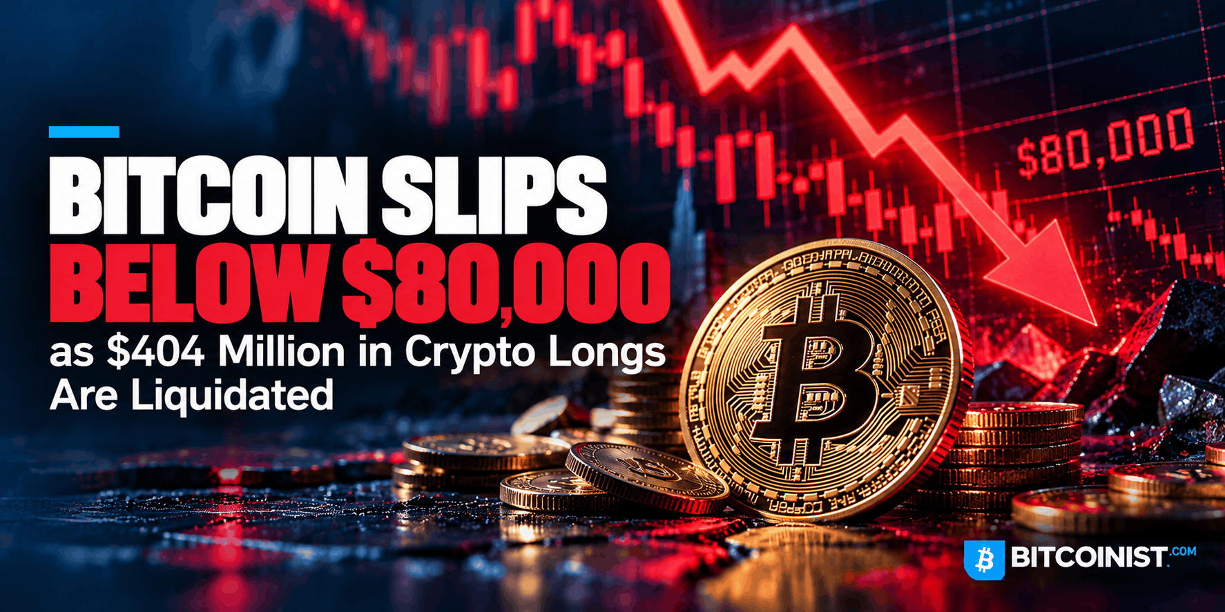 Bitcoin Briefly Dips Below $80,000 as $404 Million in Crypto Longs Liquidated