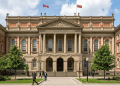 Architectural illustration of the Ontario Superior Court of Justice judicial building (Osgoode Hall) in Toronto, Canada