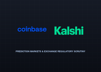 Coinbase and Kalshi official corporate logos in election market regulatory context